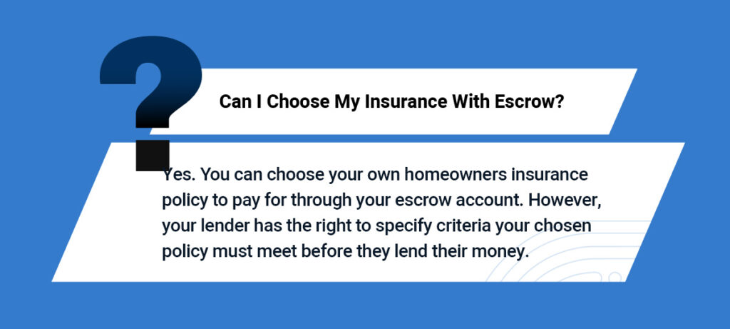 Can I choose my insurance with escrow